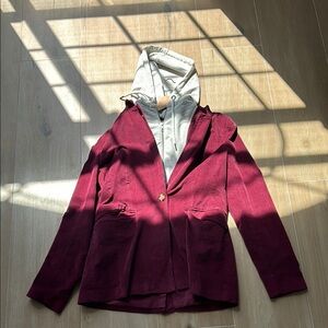 Caslon Medium Women's corduroy Burgundy Jacket with Hoodie